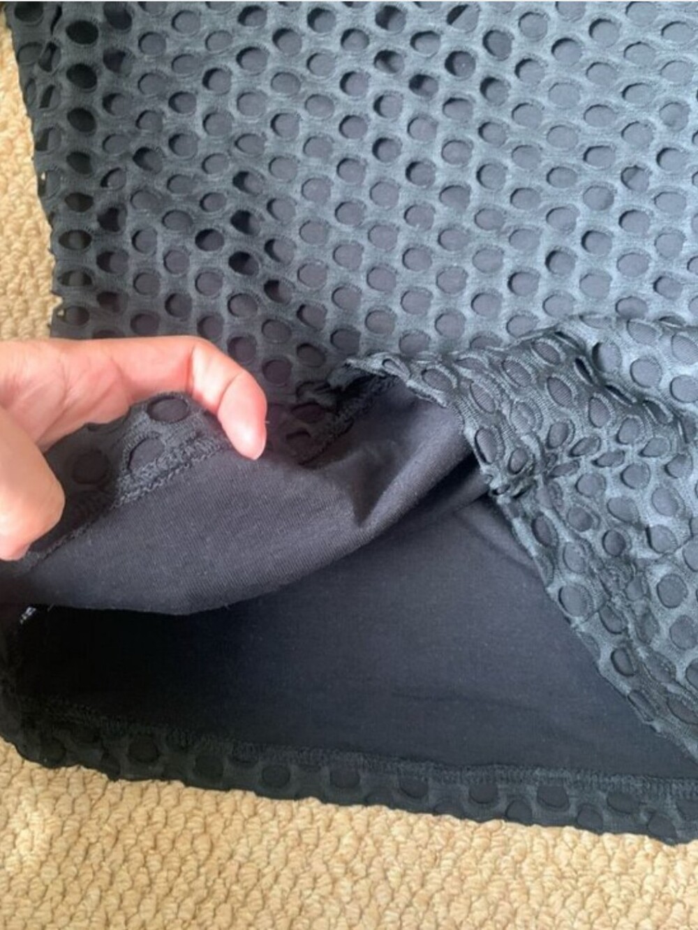 Black Mesh Fishnet Layered Top - Picture 4 of 4